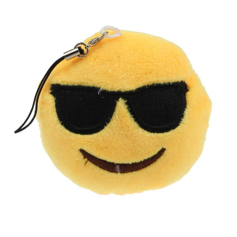 New Emoji Smiley Sunglass Pendent Plush Toy