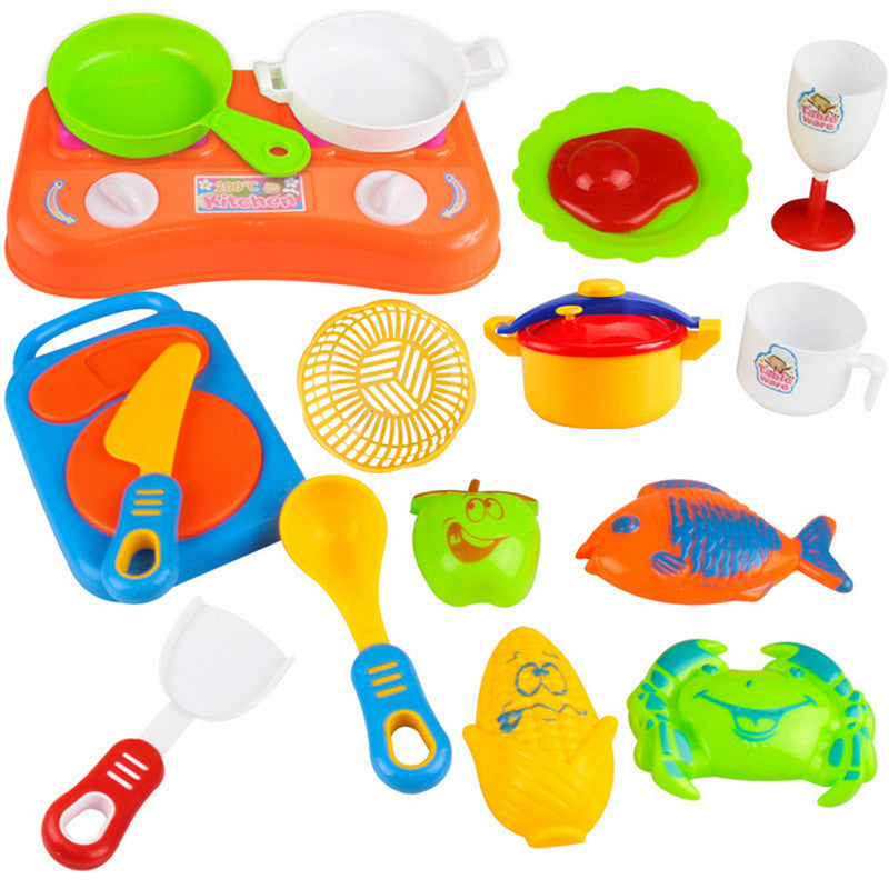 17pcs Plastic Children's Kitchen Set Toys 17pcs Plastic Children's Kitchen Set Toys