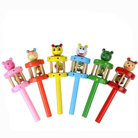 Wooden Handbell Musical Instrument Baby Toy