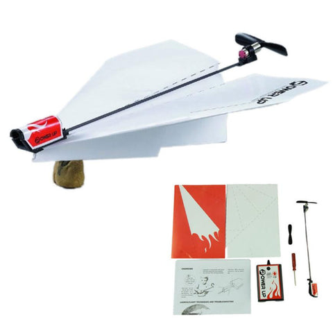 Power up electric paper airplane toy