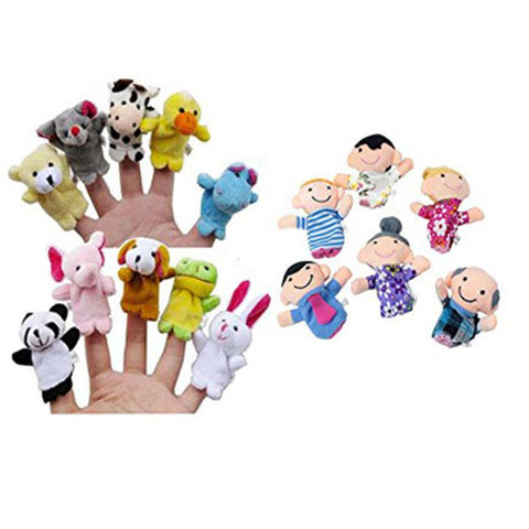 16 pcs Popular Family Finger Puppets Toys for children