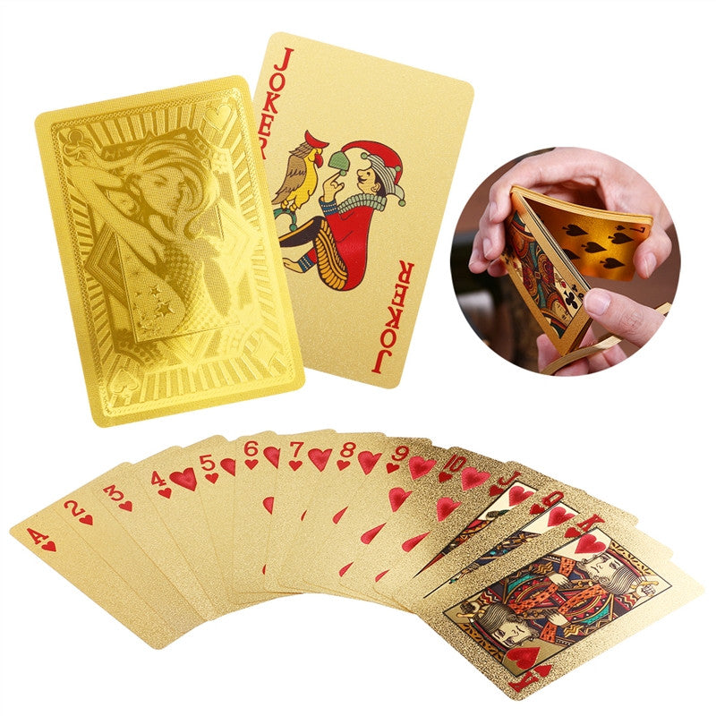 Plastic Gold Poker Cards With Wooden Box Plastic Gold Poker Cards With Wooden Box