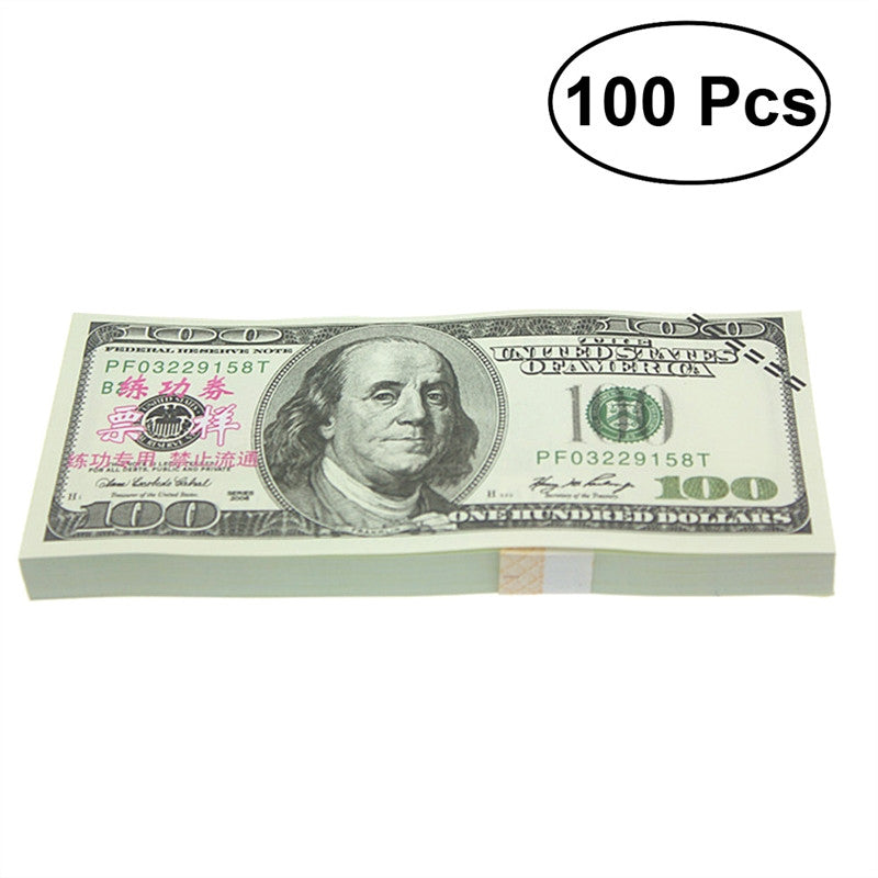 100PCS $100 Dollar Fake Money for Kids 100PCS $100 Dollar Fake Money for Kids