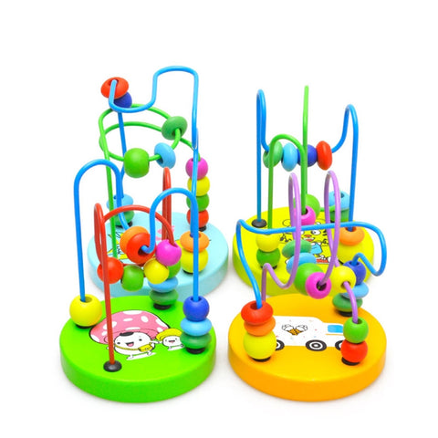 Kids Wooden Mini Circle Bead Maze Puzzle Toy