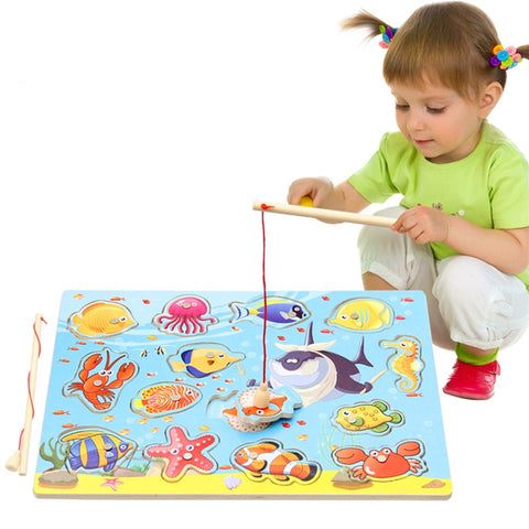 Wooden Magnetic Bath Fishing Toys for Toddler