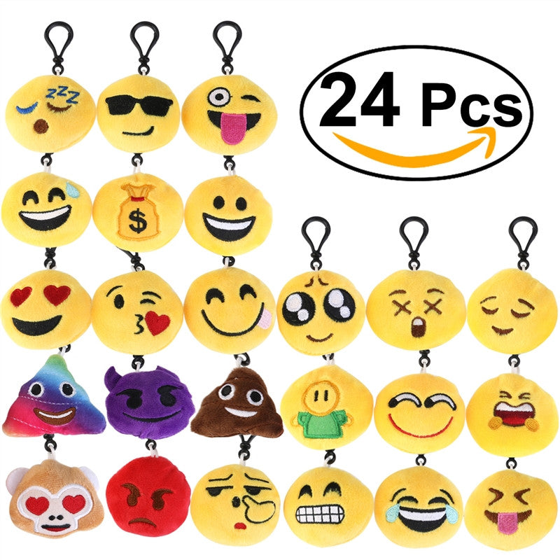 BESTOMZ 24pcs Mini Face Expression Key Chain BESTOMZ 24pcs Mini Face Expression Key Chain