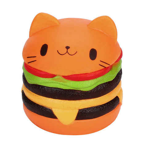Jumbo Soft Cartoon Cat Hamburger Toy