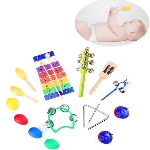 TOYMYTOY 15pcs Musical Instruments Percussion Kids Toy
