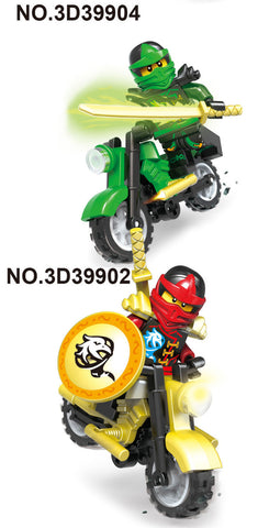 6 X Mini figures Ninja Zane Motorcycle Toys