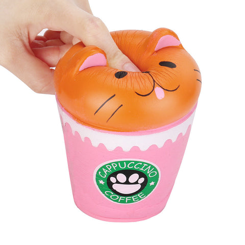 Pink cup cat Squeeze Toys