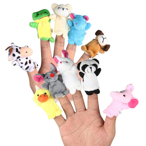 LEORX 10pcs Cartoon Animal Finger Puppets