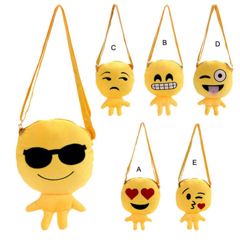 Kids Plush face Cute Emoji Backpack