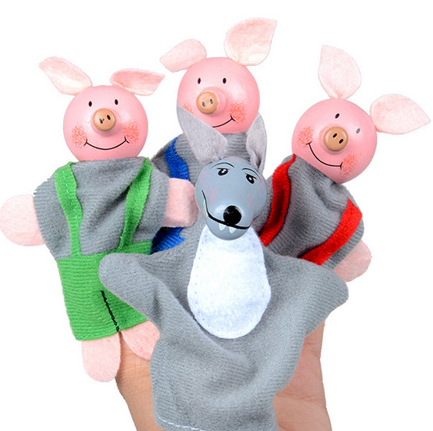 4PCS Three Little Pigs And Wolf Finger Puppets toys