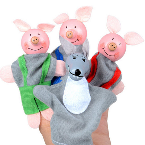 4PCS Three Little Pigs And Wolf Finger Puppets toys