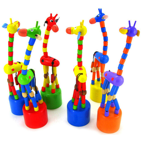Multicolor Dancing Standing Giraffe Wooden Toys for Children
