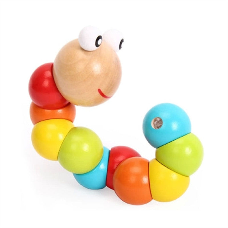 Cute Small Wooden Caterpillar Baby Toy