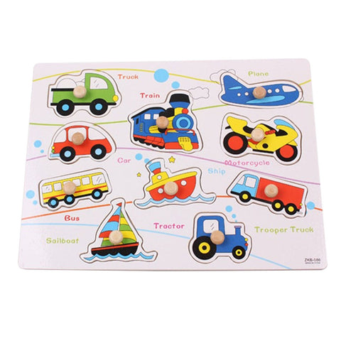 Vehicle Wooden Puzzle for  Preschool Toddlers