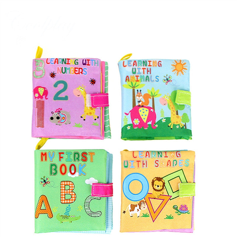 4PCS Baby First Non-Toxic Soft Cloth Leaning Book