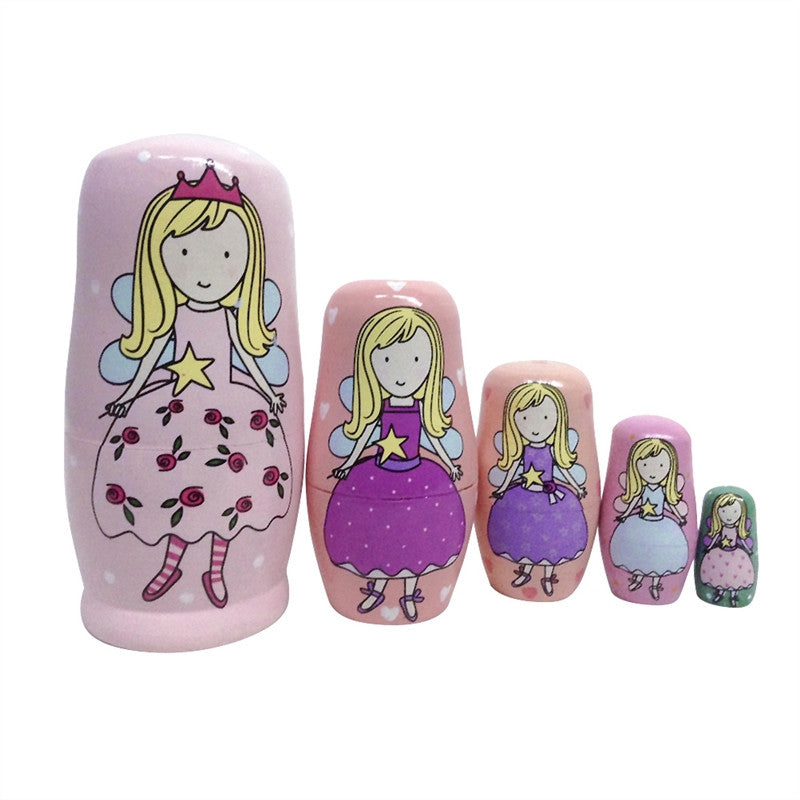 5Pcs Different Size Russian Wooden Dolls