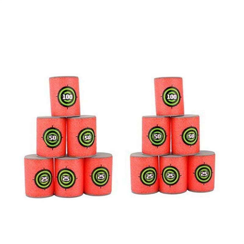12pcs Soft Foam Target Cans for Nerf Guns Games