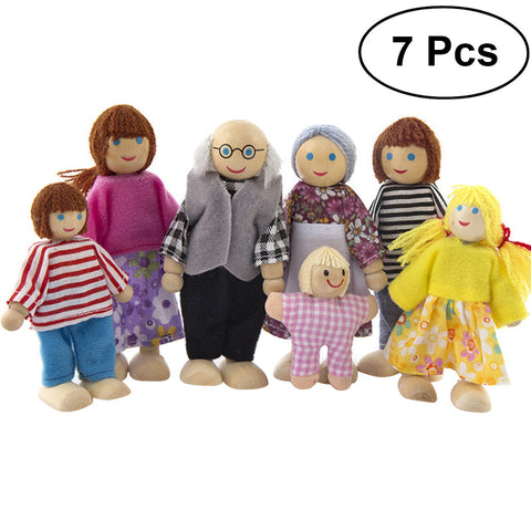 7pcs Wooden Family Dolls for Children