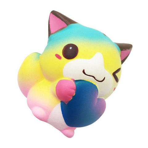 12cm Squishy Cartoon Heart Cat Squeeze Toy