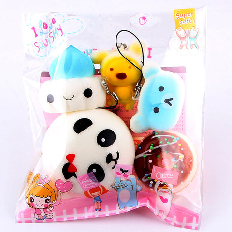 5pcs Mini Soft Squishy Toy Keys