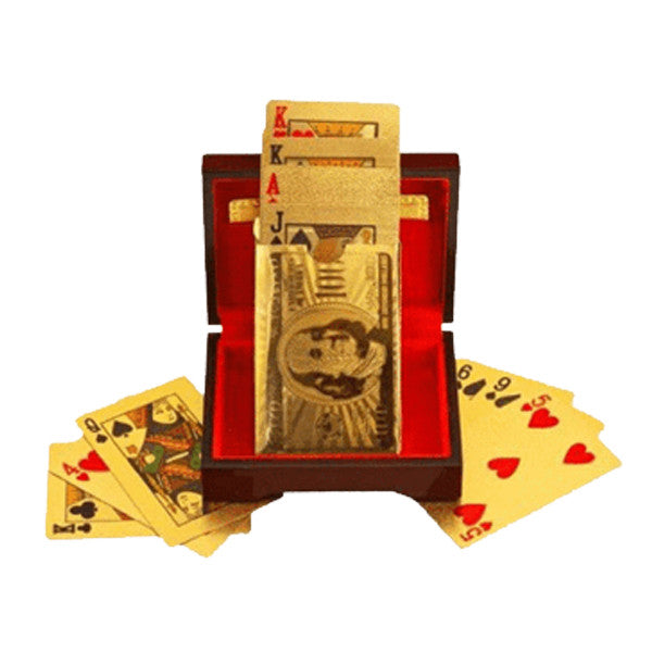 24K Gold-Plated Playing Cards with Case