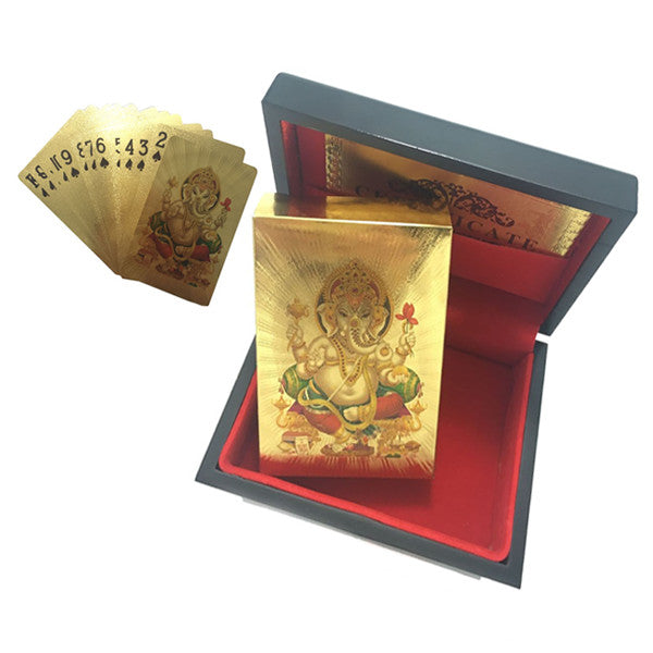 24K Gold Plated Ganpati Playing Cards